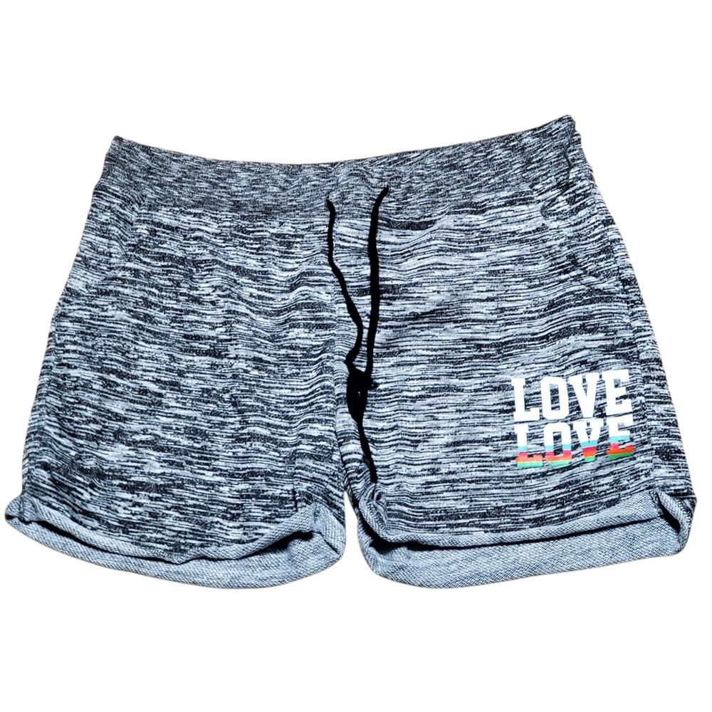 Thrill 94 Heather Grey Jersey Knit Shorts Love Size XL